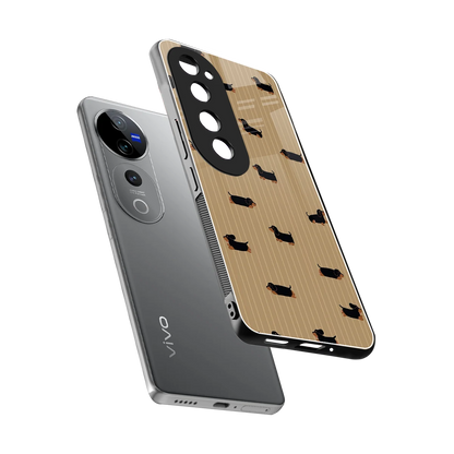 Dachshund sleek vivo v40 pro cover with tempered glass back and TPU edges