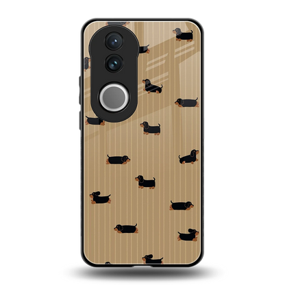 Dachshund back phone cover | glass case for vivo v50