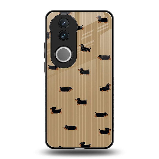 Dachshund back phone cover | glass case for vivo v50