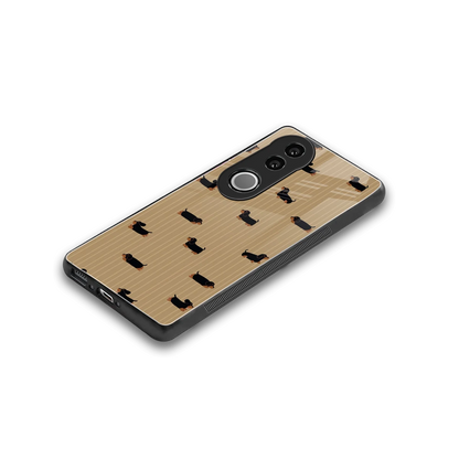 Dachshund stylish phone case for vivo v50 | glossy glass and slim fit