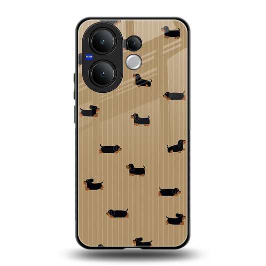 Dachshund back phone cover | glass case for vivo v60