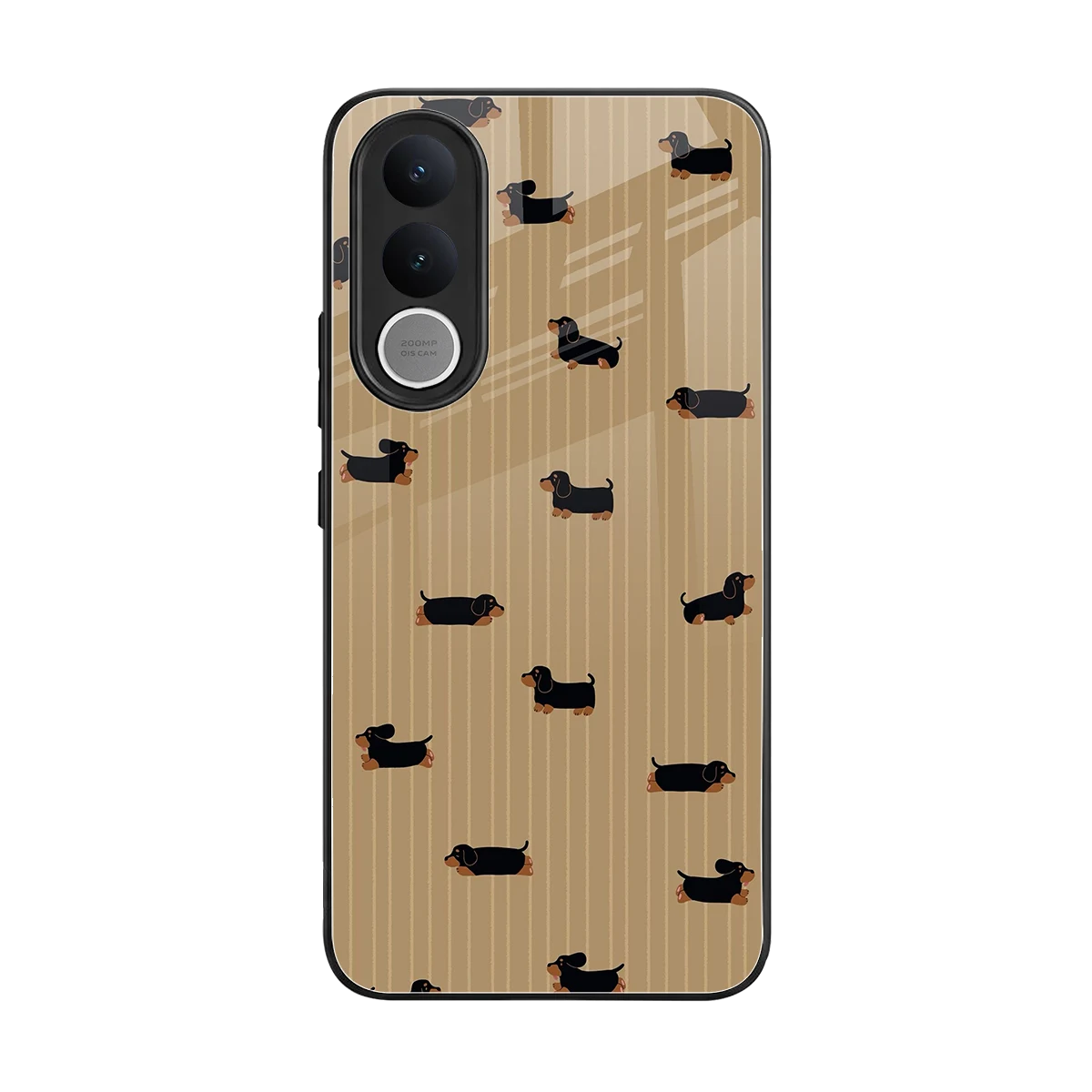 Dachshund back phone cover | glass case for vivo v70 fe