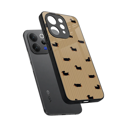 Dachshund sleek vivo v70 cover with tempered glass back and TPU edges