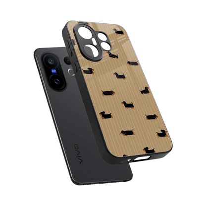 Dachshund sleek vivo x200 fe cover with tempered glass back and TPU edges