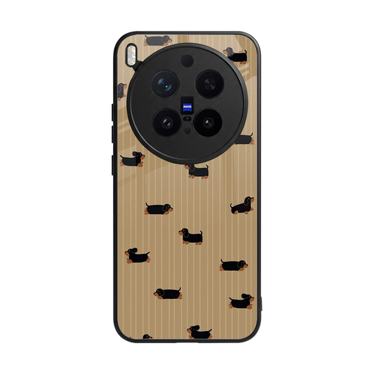 Dachshund back phone cover | glass case for vivo x300 pro