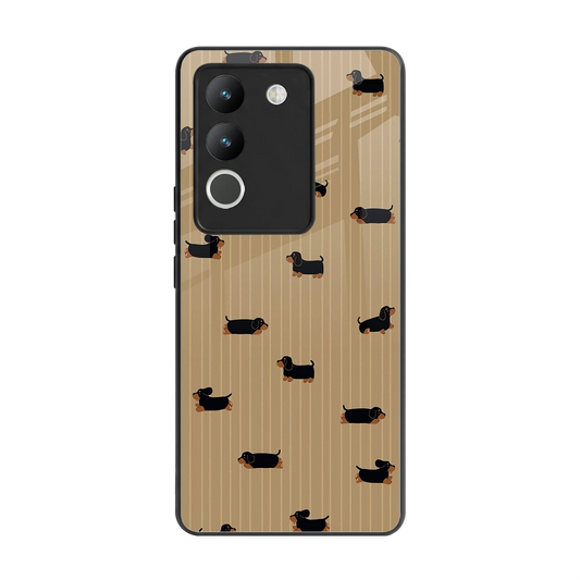 Dachshund back phone cover | glass case for vivo y200 5g