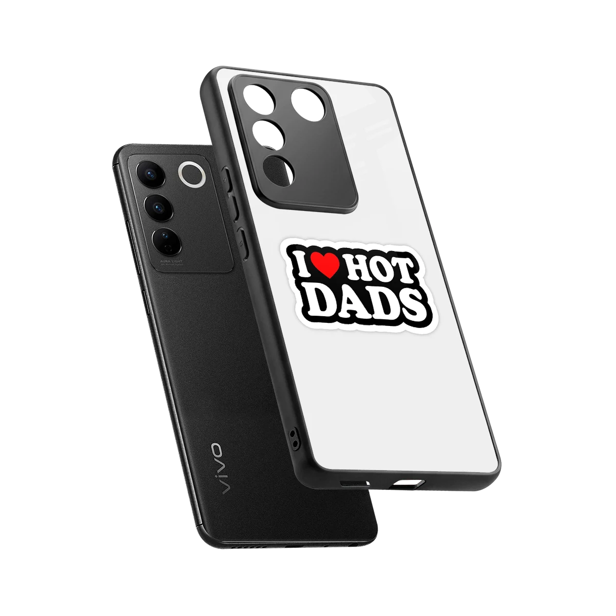 Dad Crush sleek vivo v27 5g cover with tempered glass back and TPU edges