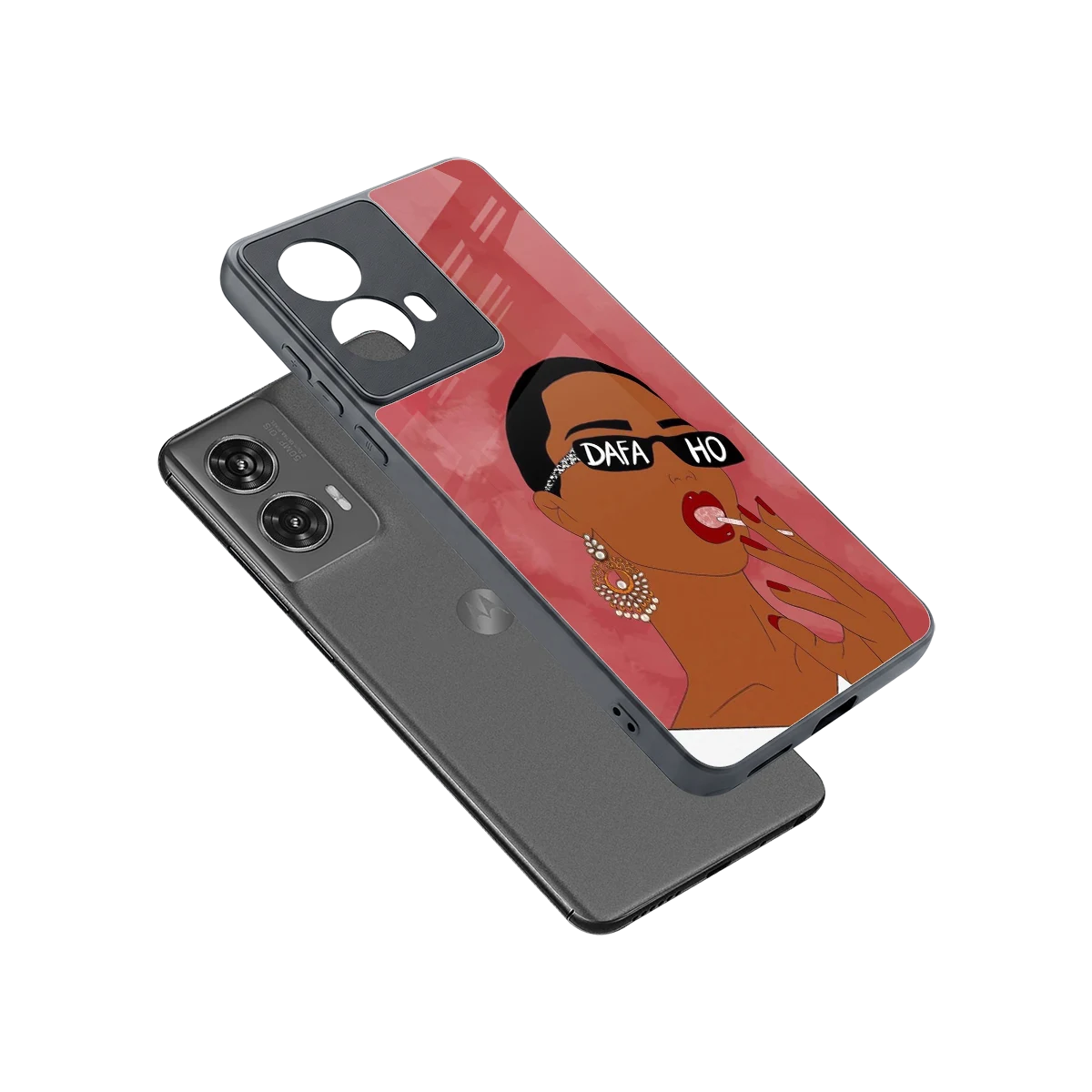 Dafa Ho sleek motorola edge 50 fusion cover with tempered glass back and TPU edges