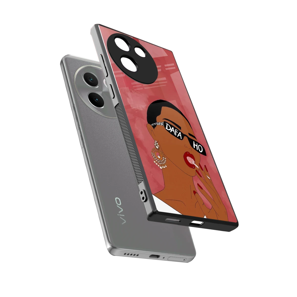 Dafa Ho sleek vivo v30e cover with tempered glass back and TPU edges
