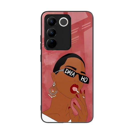 Dafa Ho back phone cover | glass case for vivo v27 5g