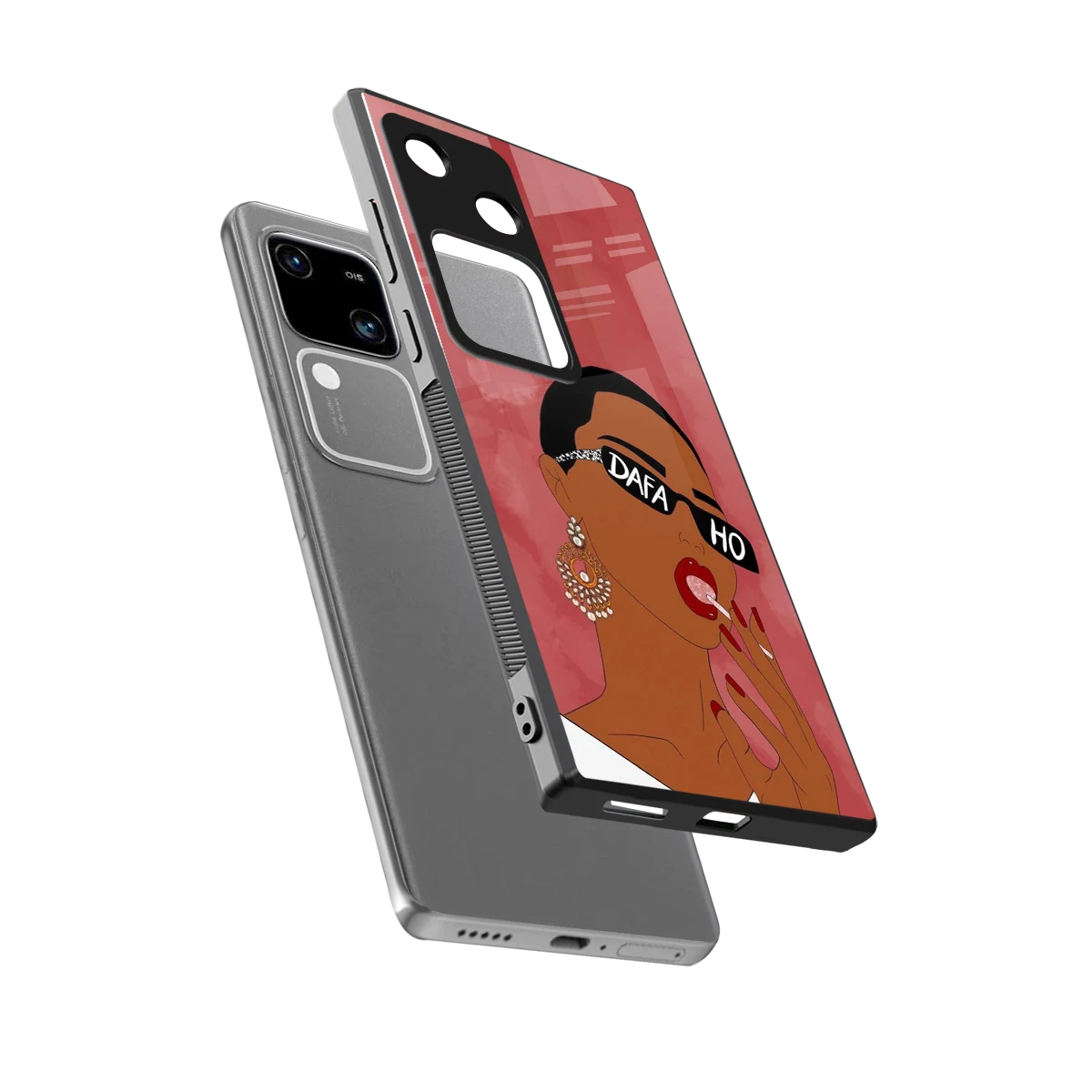 Dafa Ho sleek vivo v30 cover with tempered glass back and TPU edges