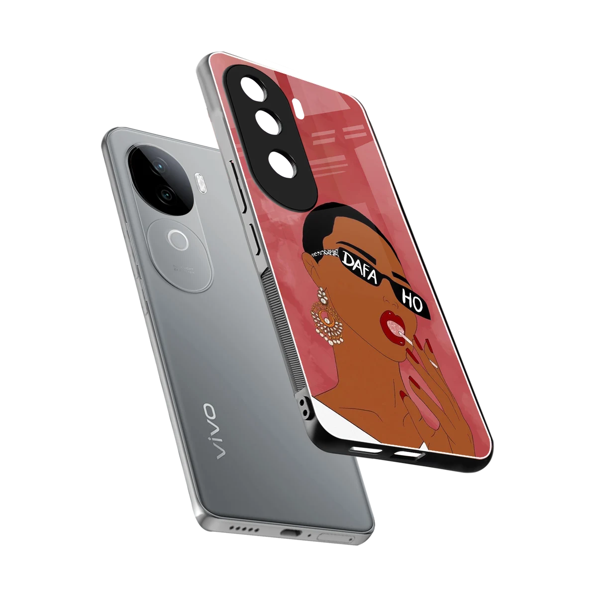 Dafa Ho sleek vivo v40e cover with tempered glass back and TPU edges