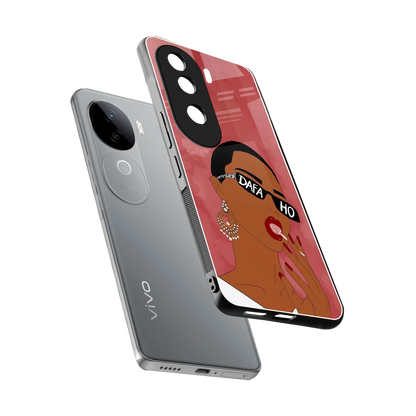 Dafa Ho sleek vivo v40e cover with tempered glass back and TPU edges