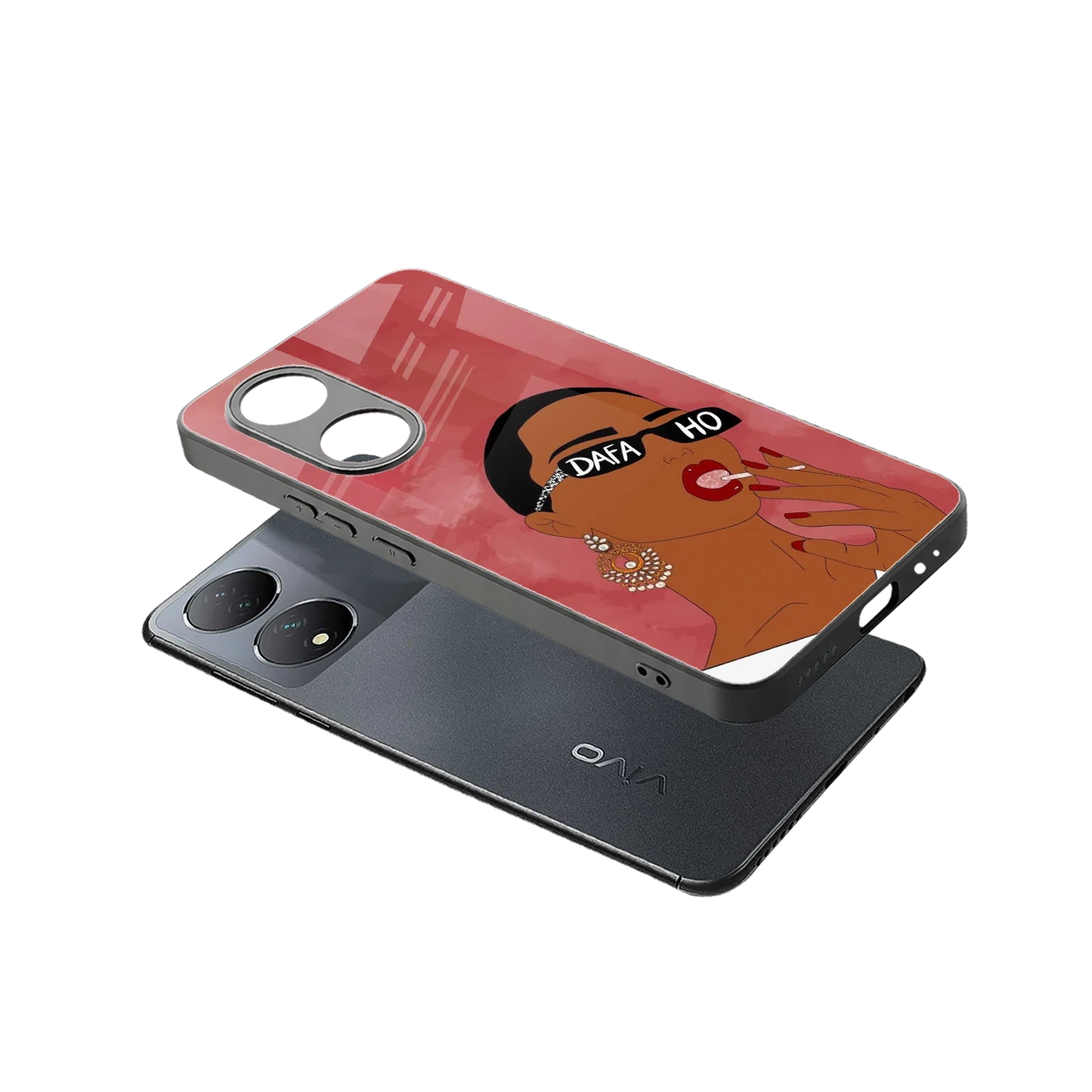 Dafa Ho sleek Vivo-y100 cover with tempered glass back and TPU edges