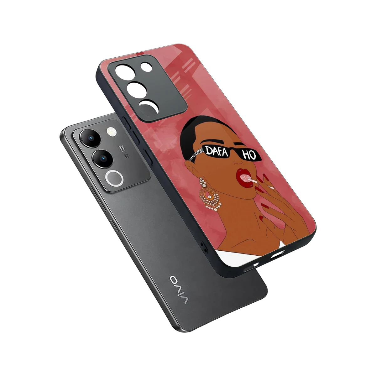 Dafa Ho sleek vivo y200 5g cover with tempered glass back and TPU edges