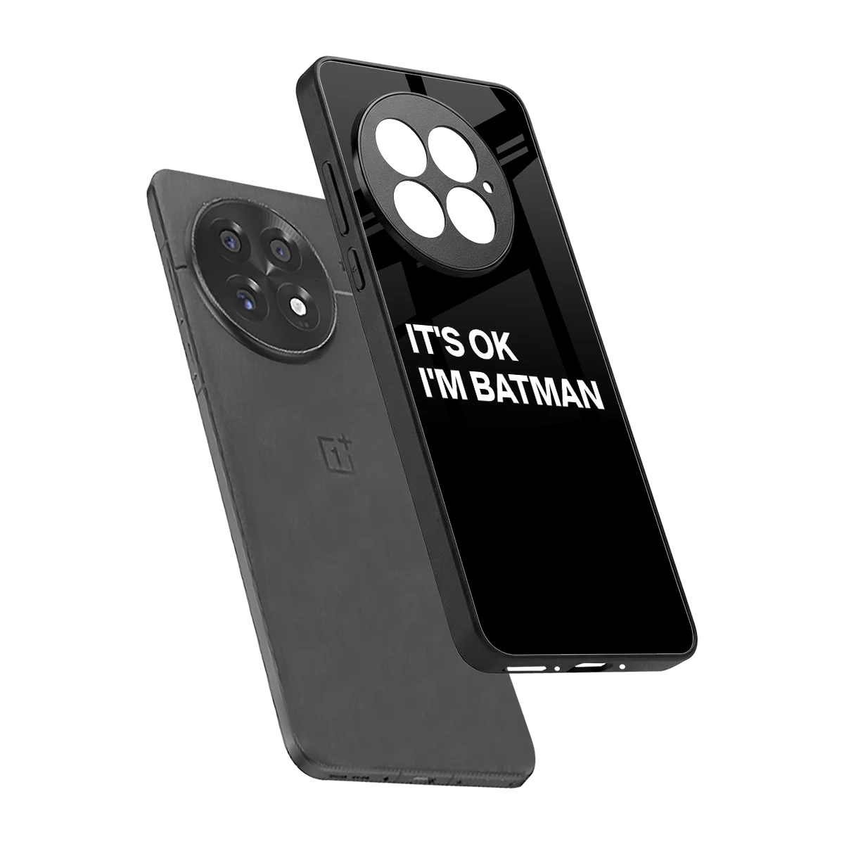 Dark Knight sleek oneplus 13 cover with tempered glass back and TPU edges
