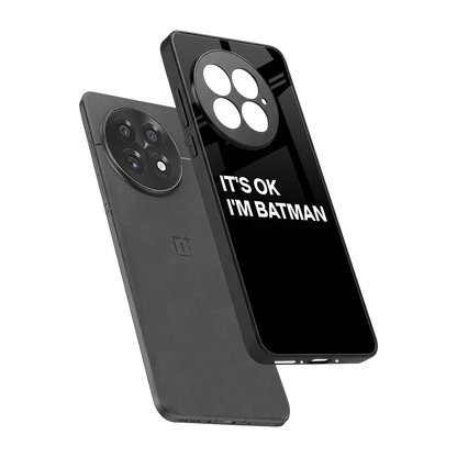 Dark Knight sleek oneplus 13 cover with tempered glass back and TPU edges