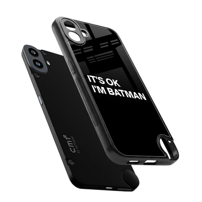 Dark Knight sleek cmf nothing phone 1 cover with tempered glass back and TPU edges