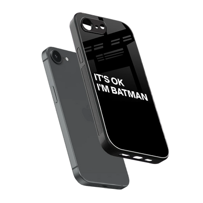 Dark Knight sleek iphone 17e cover with tempered glass back and TPU edges