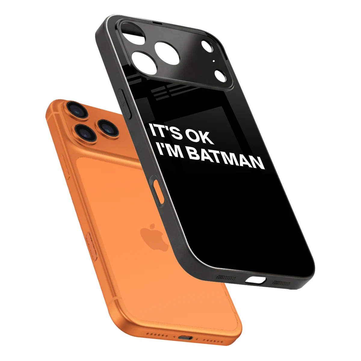 Dark Knight sleek iphone 17 pro cover with tempered glass back and TPU edges