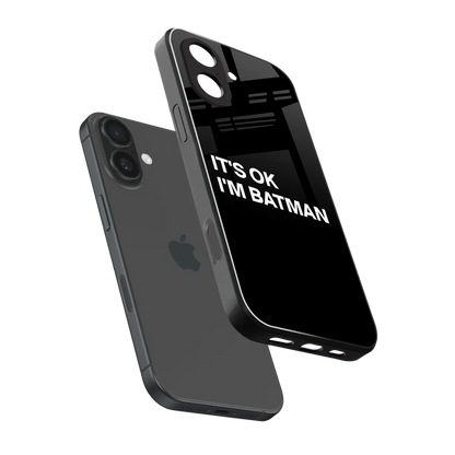 Dark Knight sleek iphone 17 cover with tempered glass back and TPU edges