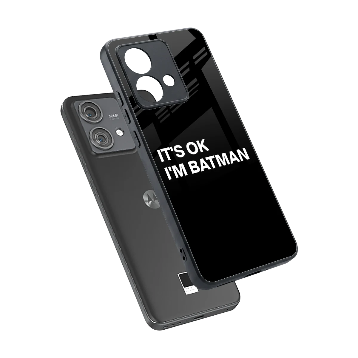 Dark Knight sleek motorola edge 40 neo 5g cover with tempered glass back and TPU edges