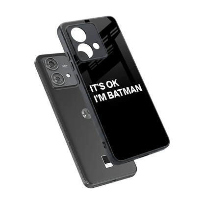 Dark Knight sleek motorola edge 40 neo 5g cover with tempered glass back and TPU edges