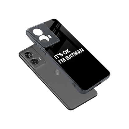 Dark Knight sleek motorola edge 50 fusion cover with tempered glass back and TPU edges