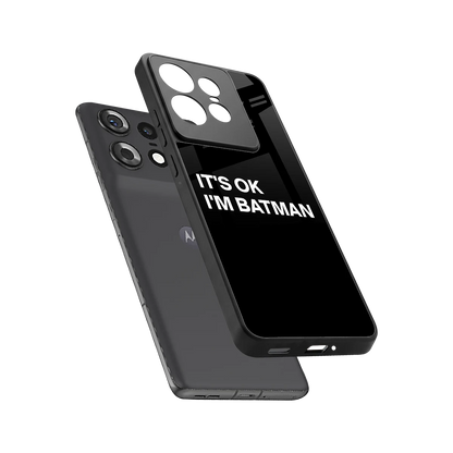 Dark Knight sleek motorola edge 50 pro cover with tempered glass back and TPU edges