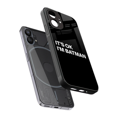 Dark Knight sleek nothing phone 1 cover with tempered glass back and TPU edges