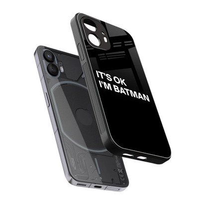 Dark Knight sleek nothing phone 2 cover with tempered glass back and TPU edges