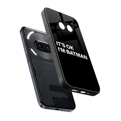 Dark Knight sleek nothing phone 2a cover with tempered glass back and TPU edges