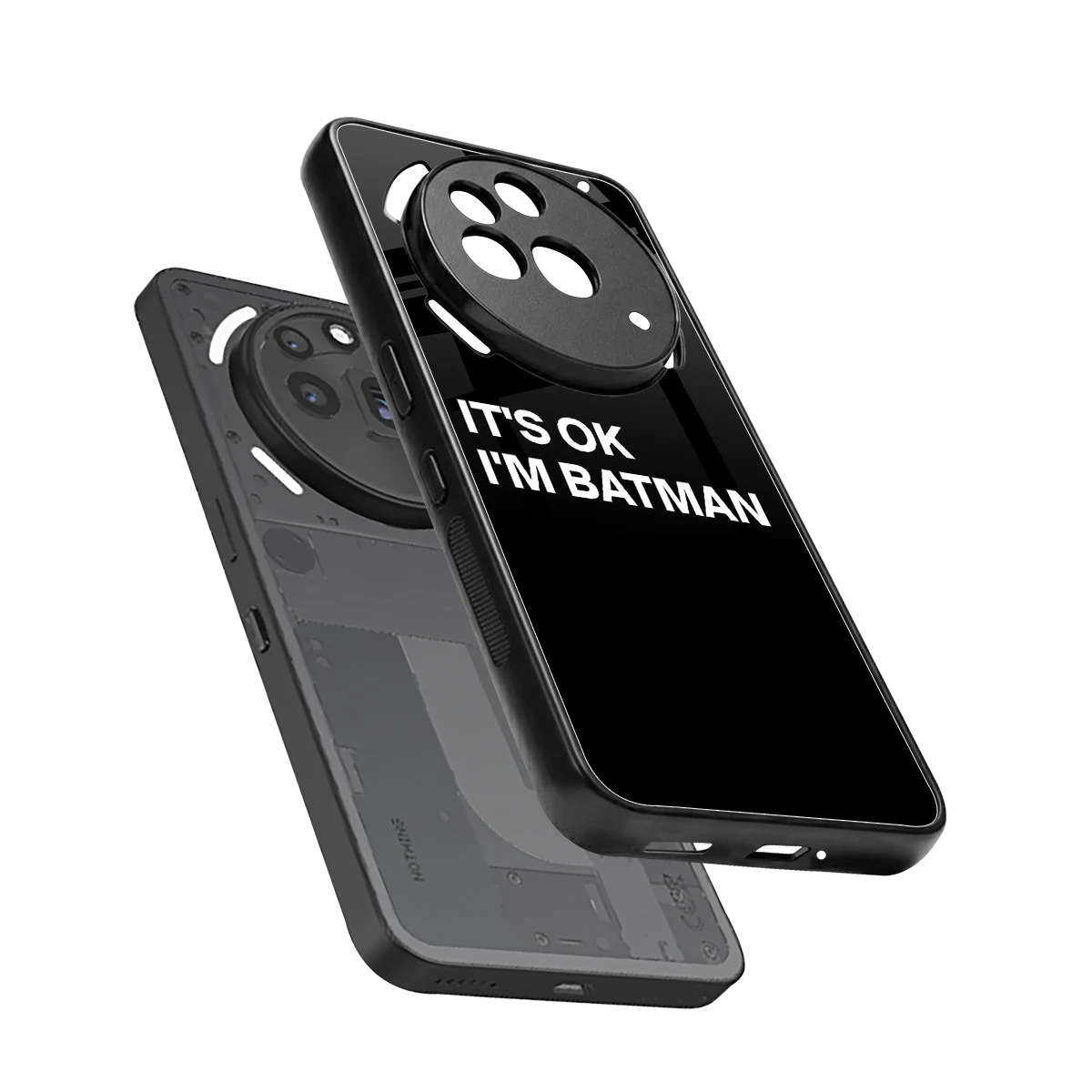 Dark Knight sleek nothing phone 3a pro cover with tempered glass back and TPU edges