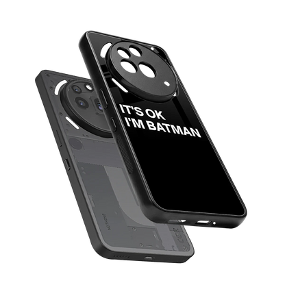 Dark Knight sleek nothing phone 3a pro cover with tempered glass back and TPU edges