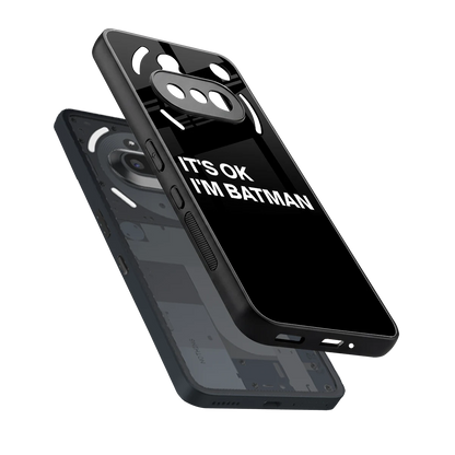 Dark Knight sleek nothing phone 3a cover with tempered glass back and TPU edges
