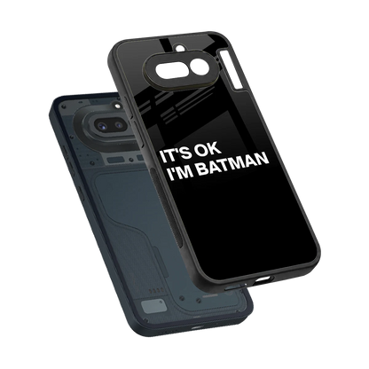 Dark Knight sleek nothing phone 4a cover with tempered glass back and TPU edges