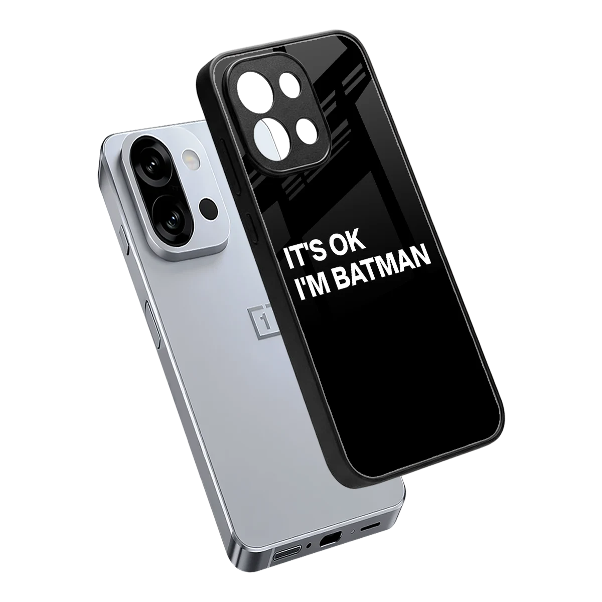 Dark Knight sleek oneplus 13s cover with tempered glass back and TPU edges