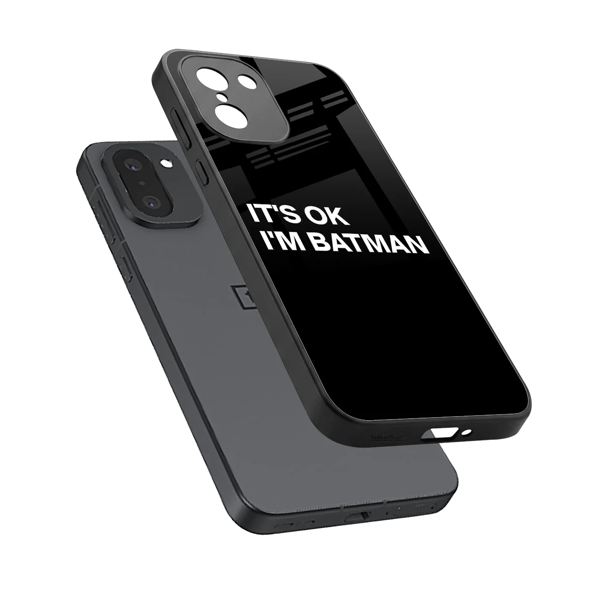Dark Knight sleek oneplus 15r cover with tempered glass back and TPU edges