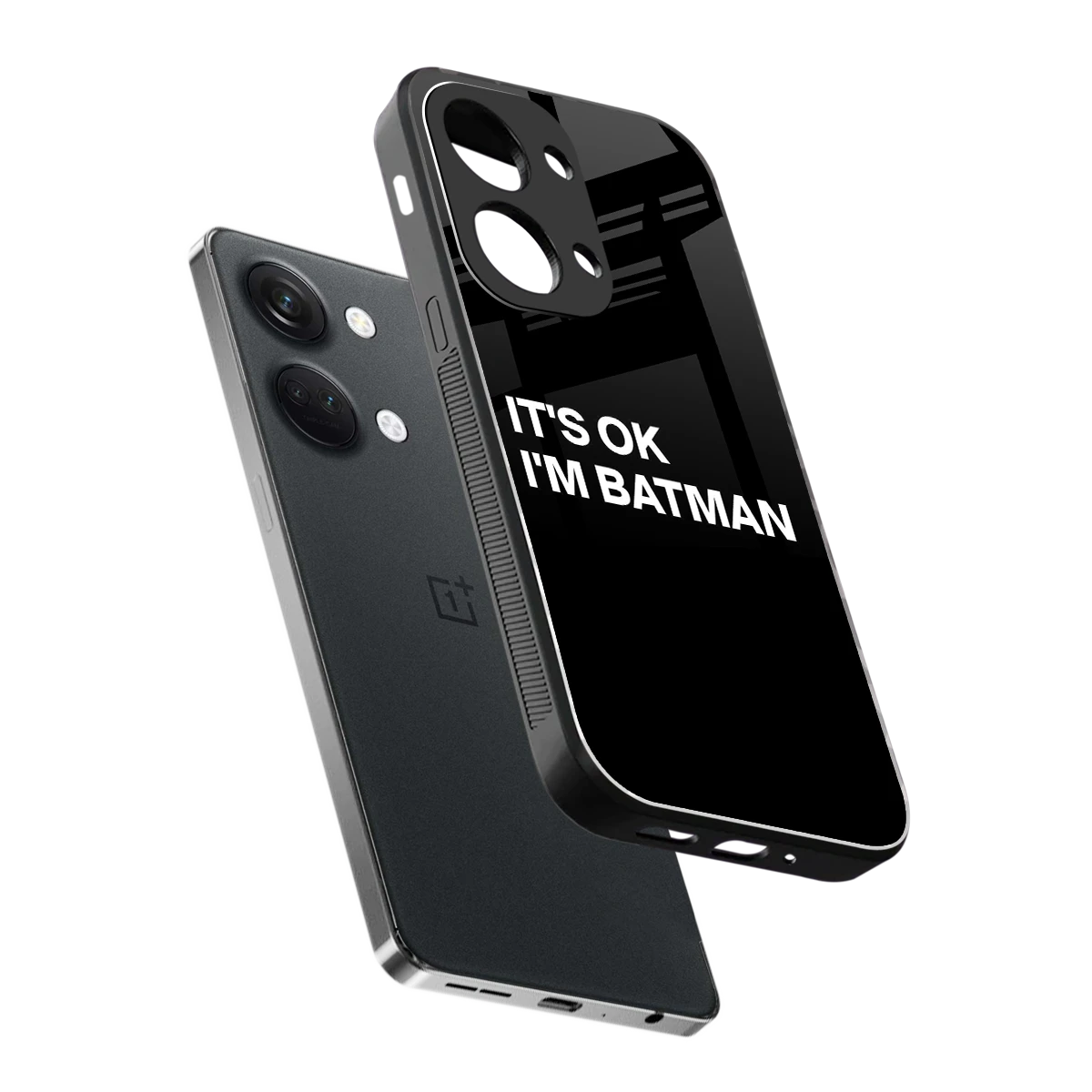 Dark Knight sleek oneplus nord 3 cover with tempered glass back and TPU edges