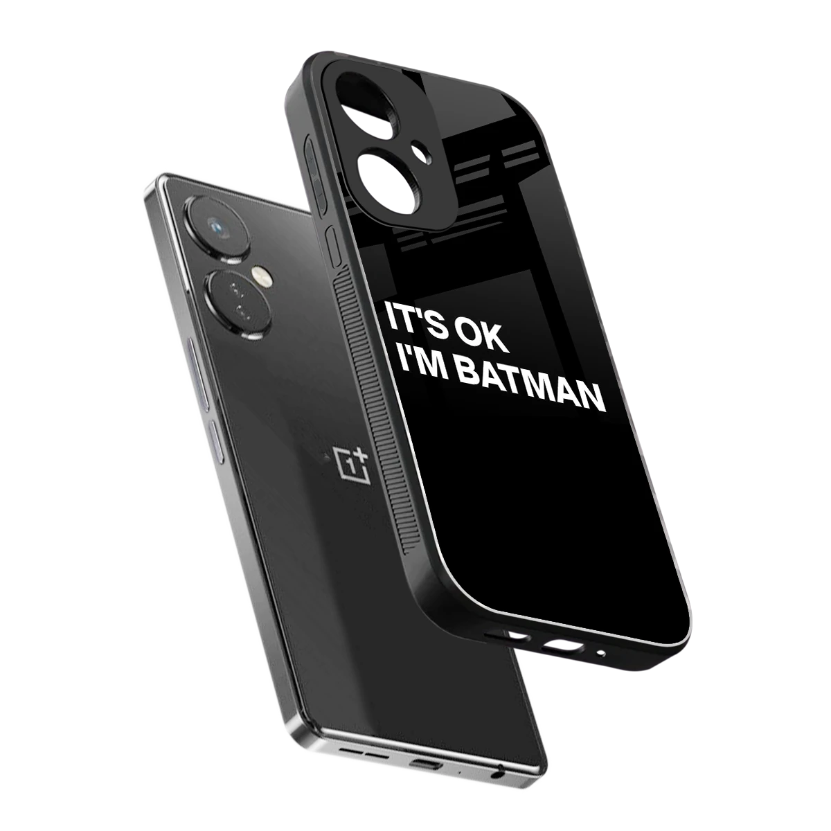 Dark Knight sleek oneplus nord ce 3 cover with tempered glass back and TPU edges