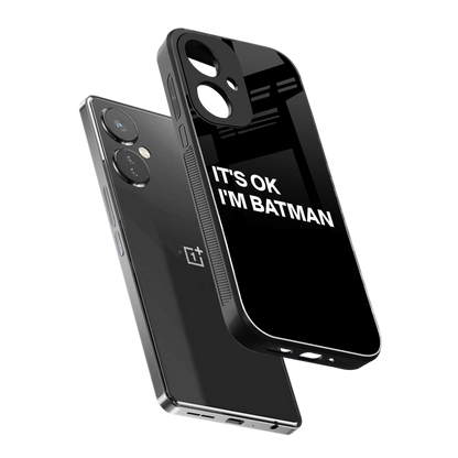Dark Knight sleek oneplus nord ce 3 cover with tempered glass back and TPU edges