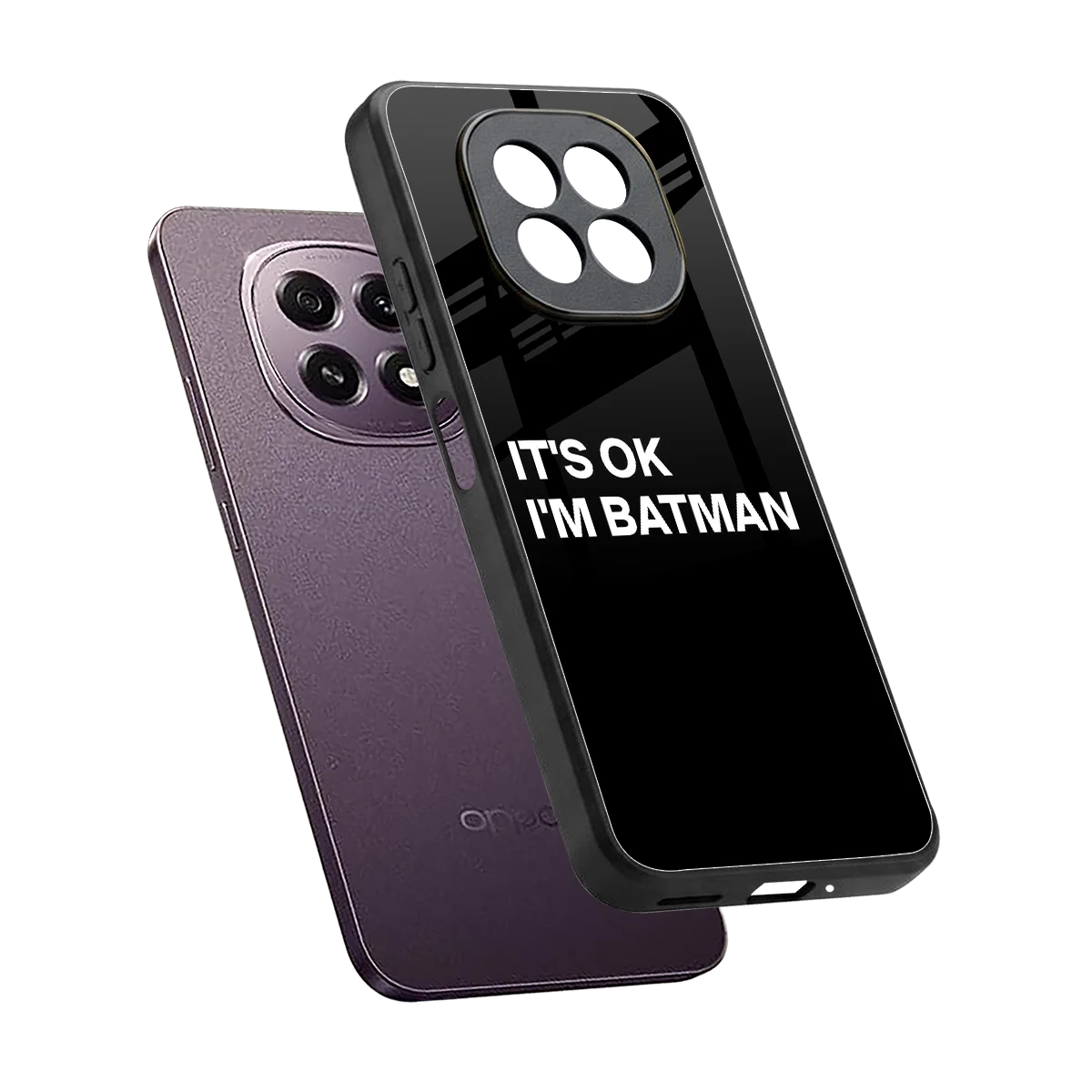 Dark Knight sleek oppo f29 5g cover with tempered glass back and TPU edges