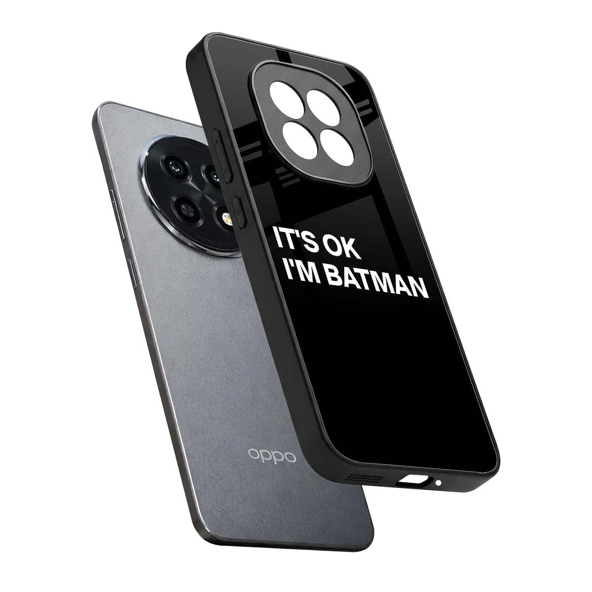 Dark Knight sleek oppo f29 pro 5g cover with tempered glass back and TPU edges