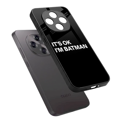 Dark Knight sleek oppo f31 pro 5g cover with tempered glass back and TPU edges