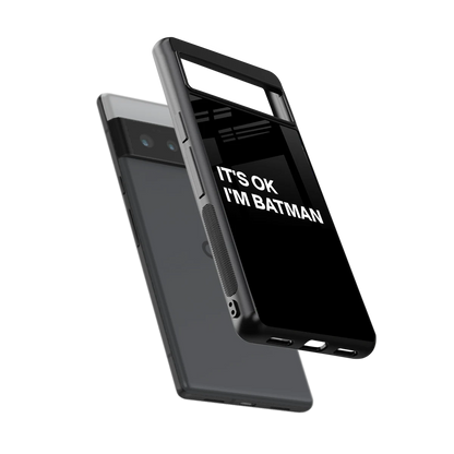 Dark Knight sleek google pixel 6 pro cover with tempered glass back and TPU edges