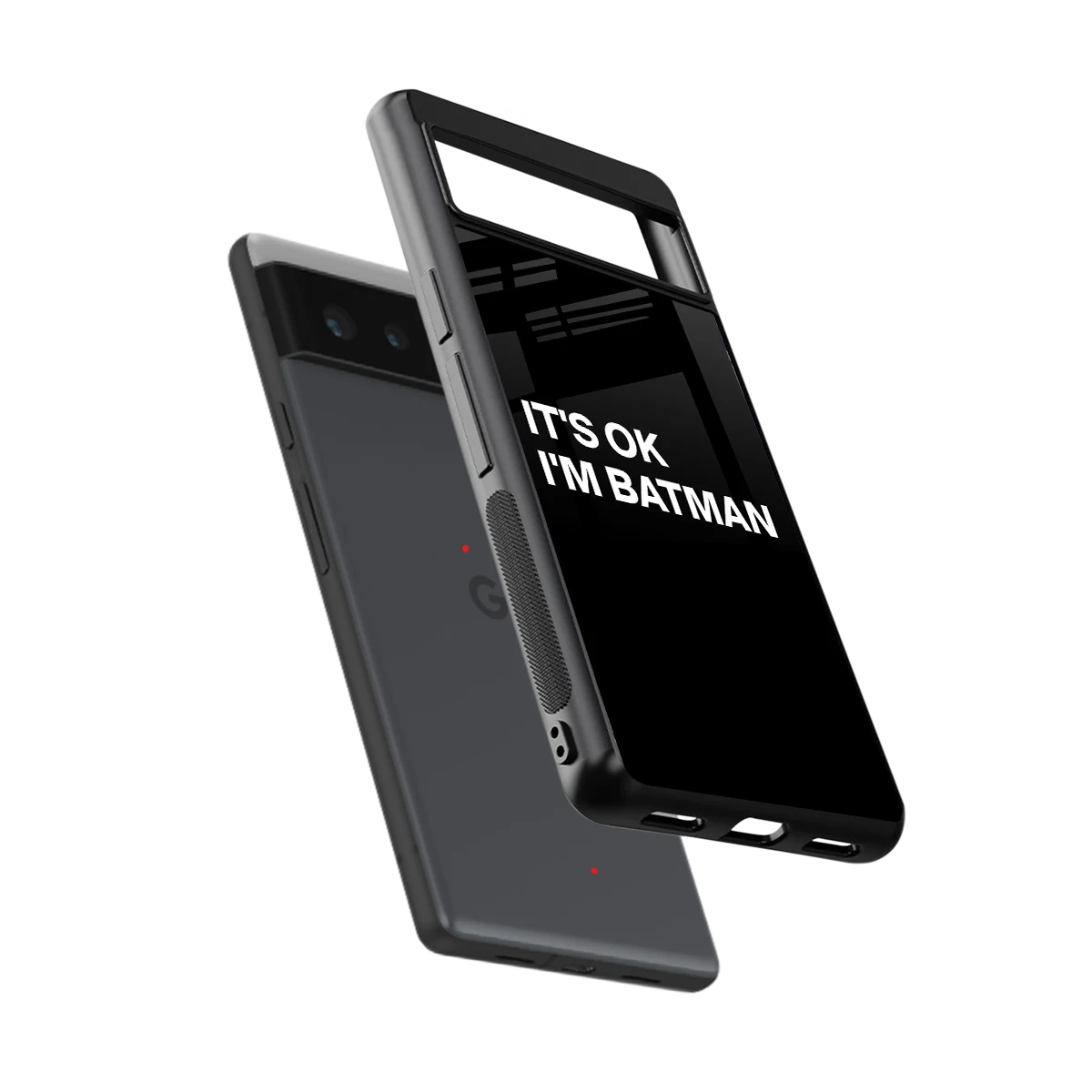 Dark Knight sleek google pixel 6a cover with tempered glass back and TPU edges