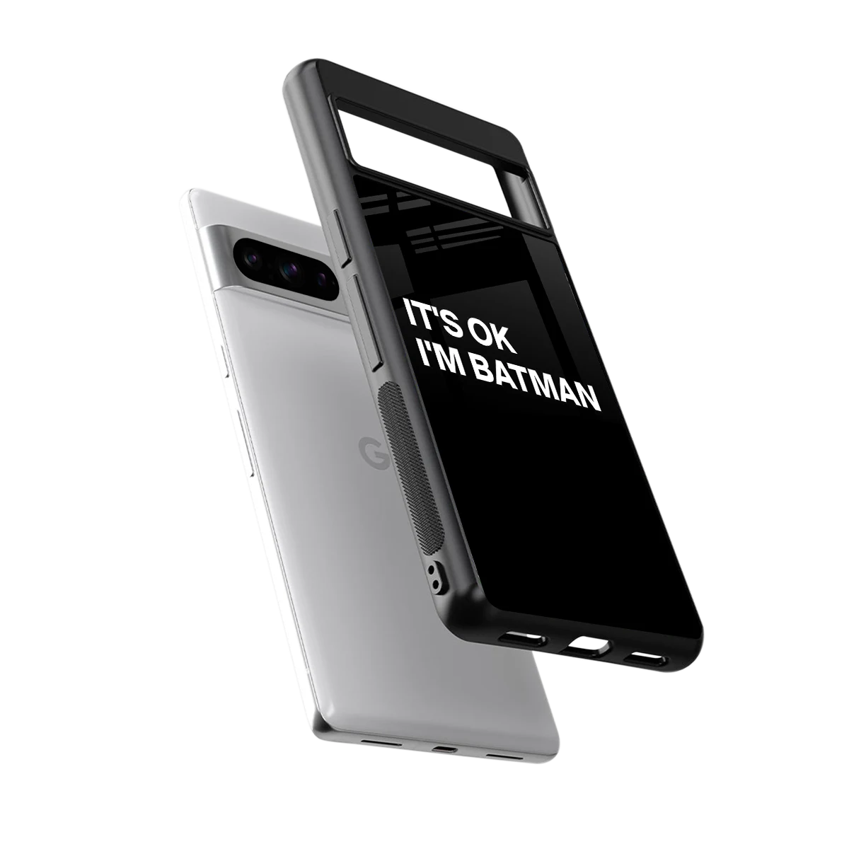 Dark Knight sleek google pixel 8 pro cover with tempered glass back and TPU edges