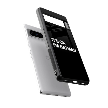 Dark Knight sleek google pixel 8 pro cover with tempered glass back and TPU edges