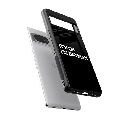 Dark Knight sleek google pixel 8 cover with tempered glass back and TPU edges