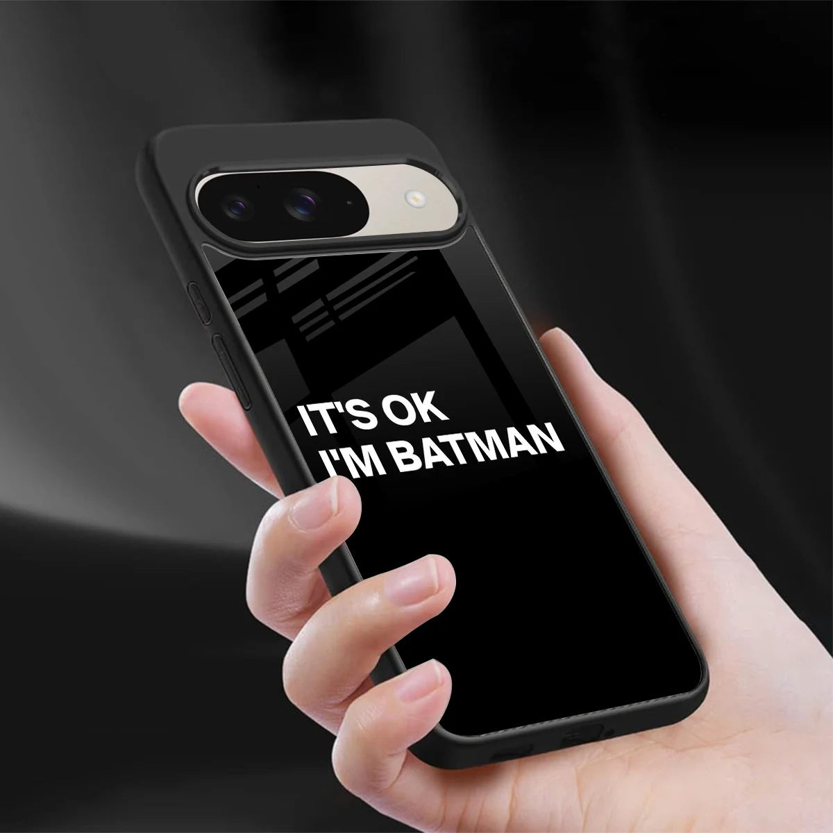 Dark Knight sleek google pixel 9 cover with tempered glass back and TPU edges